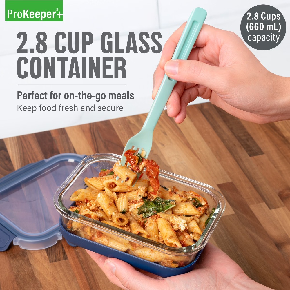 Food Prep Snacks - 2.8 Cup Glass Food Storage Container