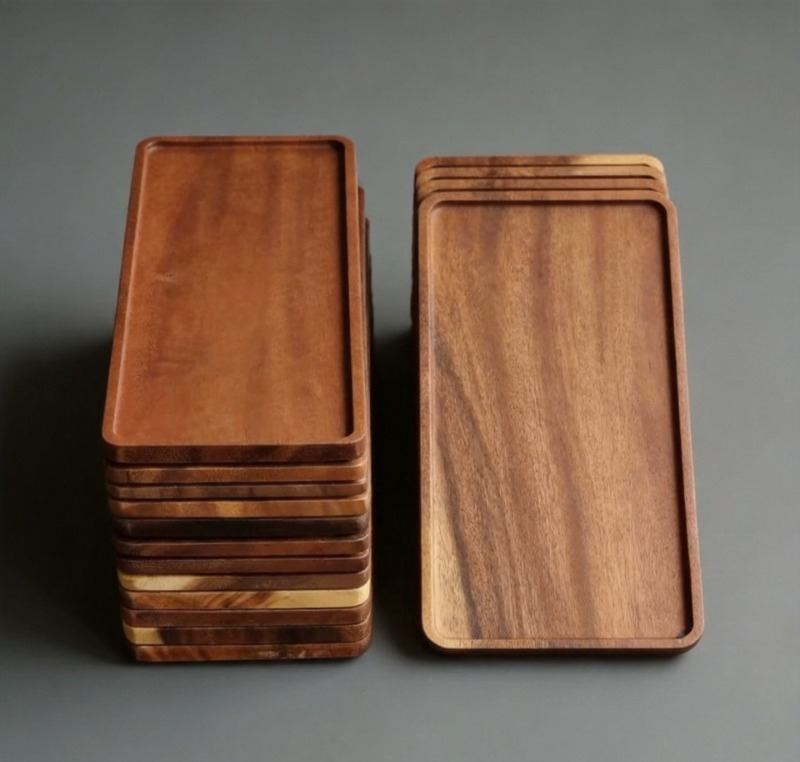 Food Snacks Wholesale - Natural Wooden Rectangular Serving Tray Food