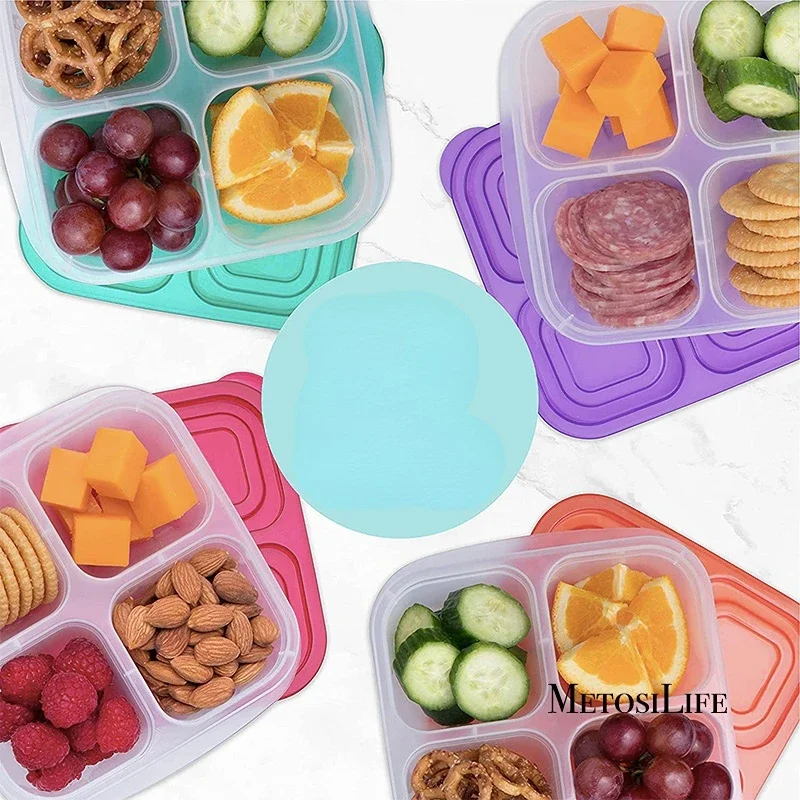 Food Prep Snacks - Plastic Bento Snack Box Reusable 4