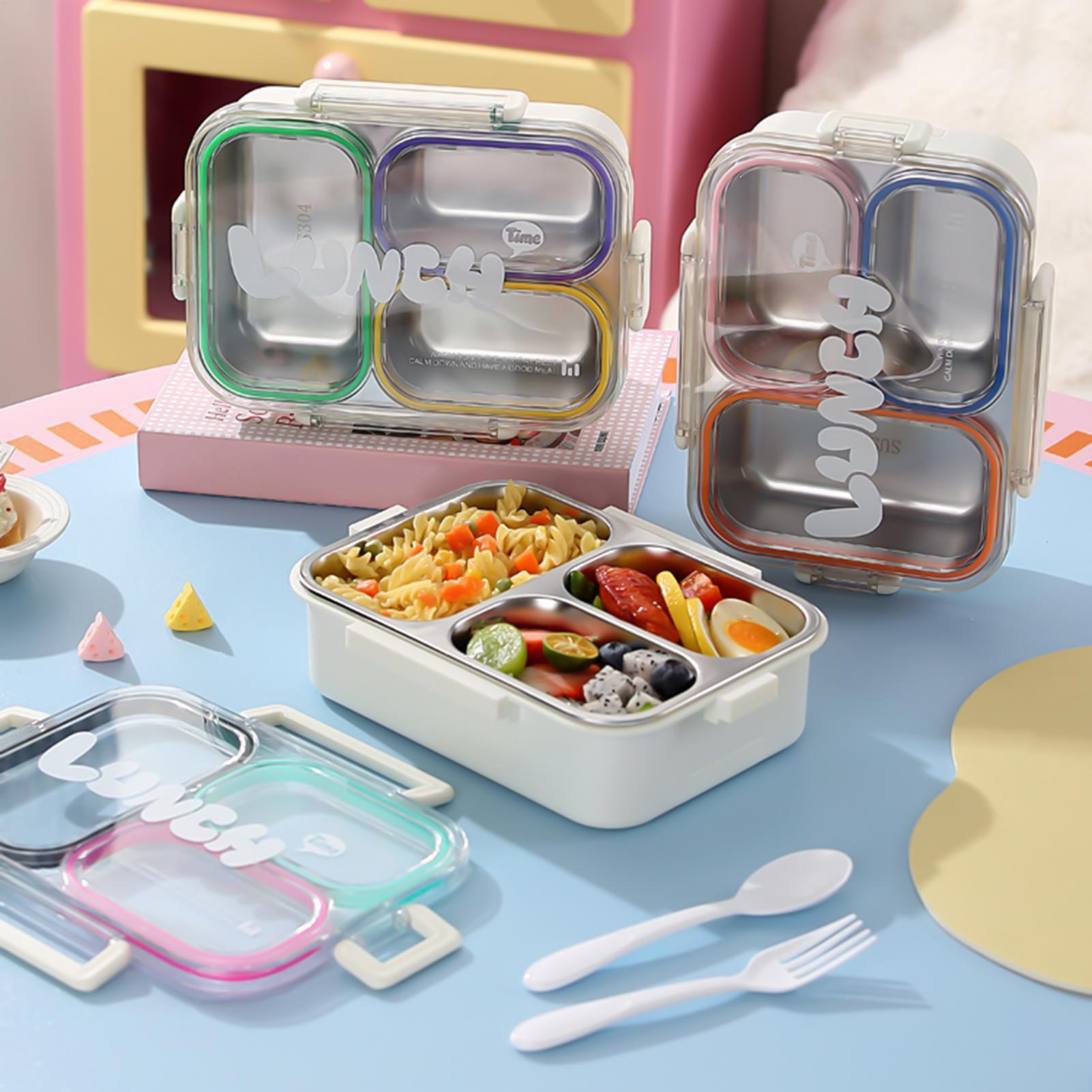 Food Snacks For School - Stainless Steel Lunch Box Divided Leak-proof