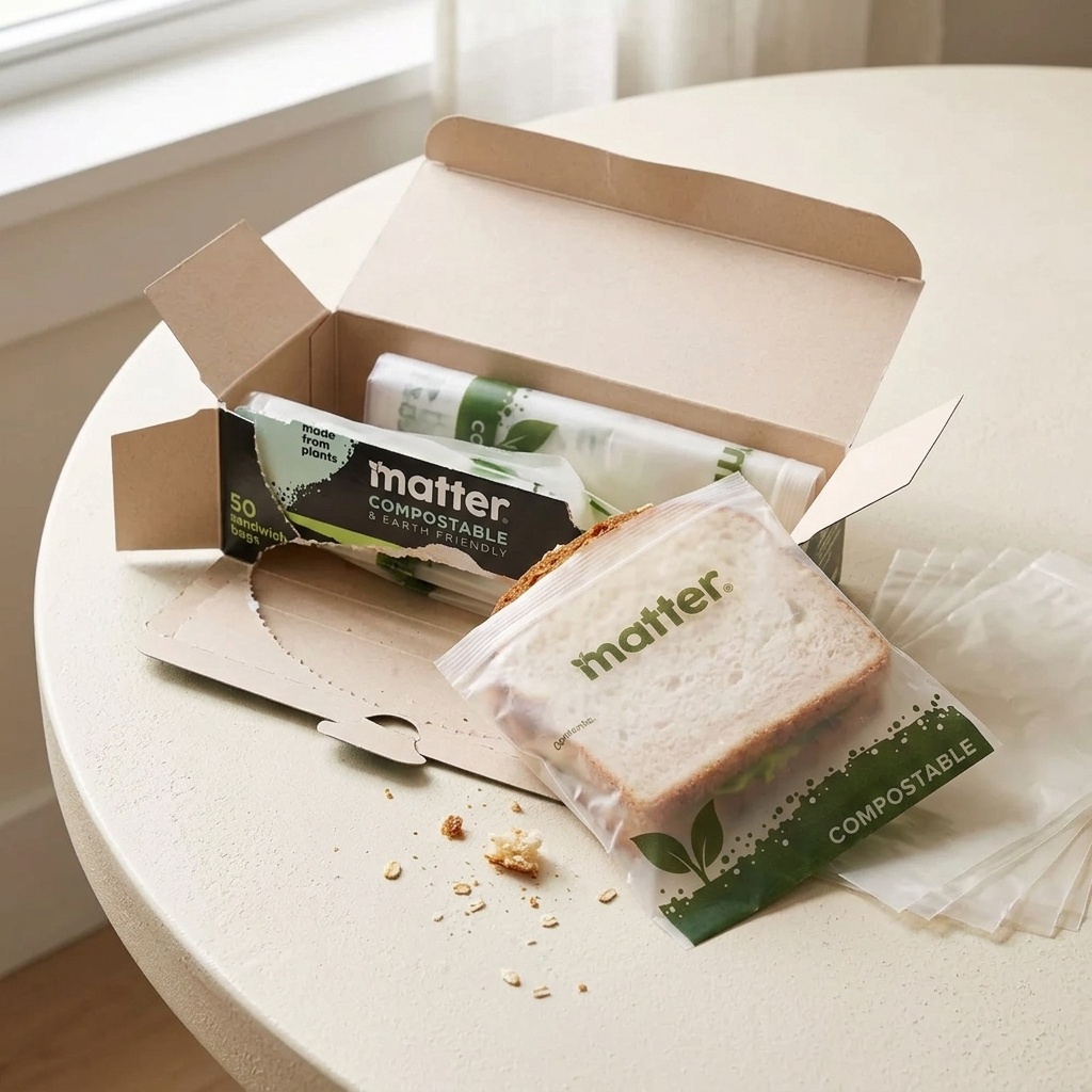 Food And Snacks For Picnic - 50 Count Compostable Sandwich Bags Plant