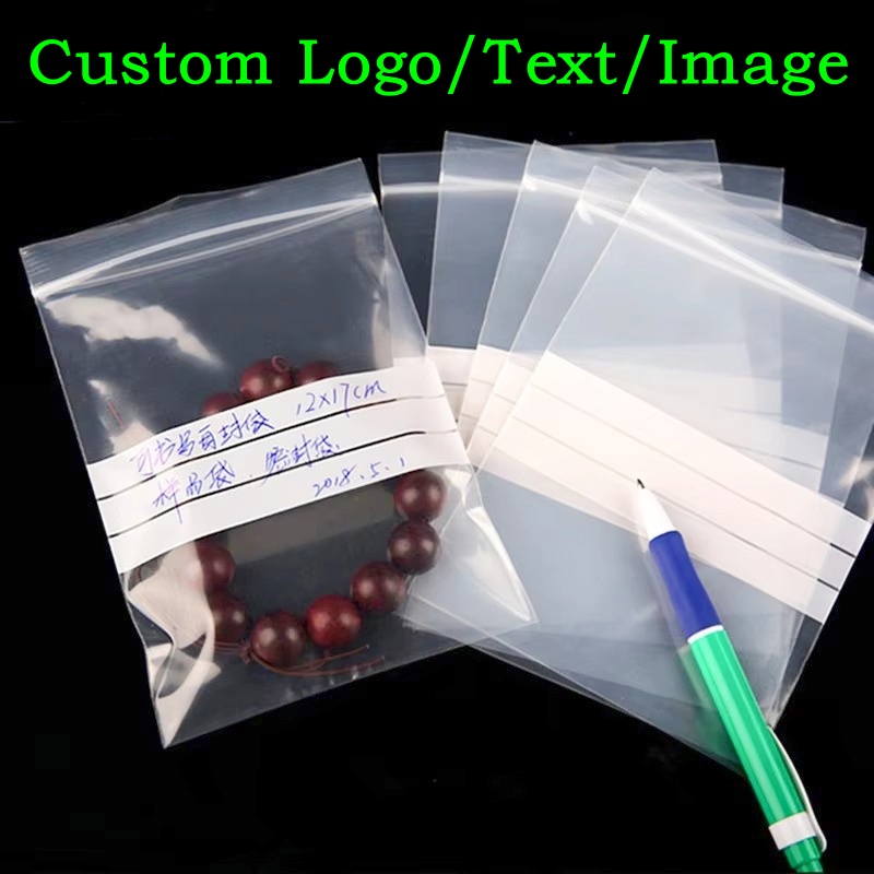 Food Snacks For School - 200PCS PE Clear Plastic Writing Ziplock