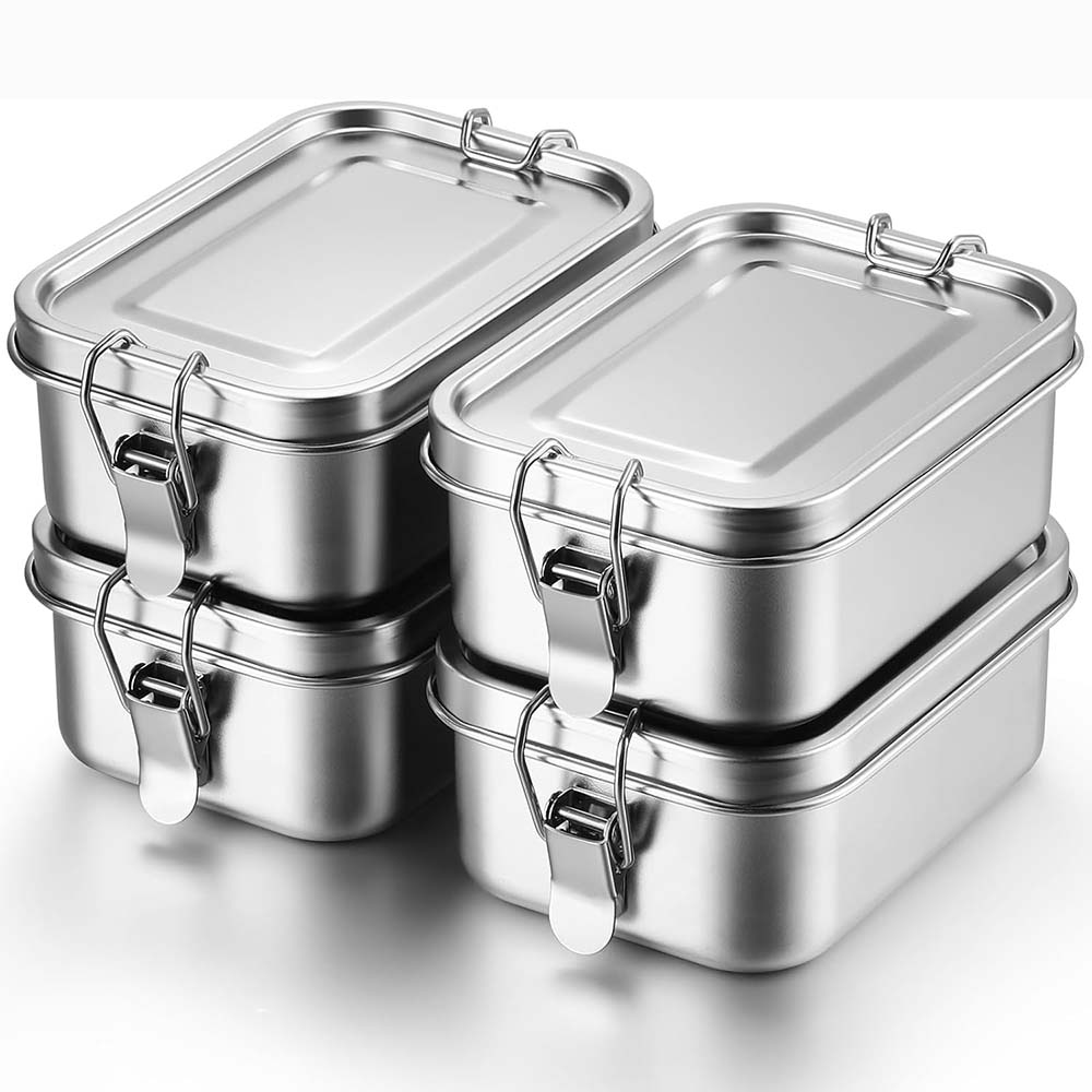 4Pcs Stainless Steel Bento Box - огляд і ціна Food Snacks For School