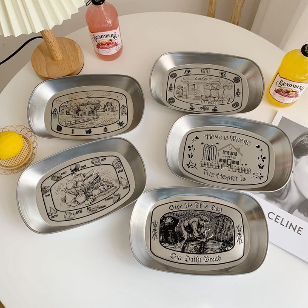 2PCS Vintage American Tin Tray - огляд і ціна Food And Snacks For Picnic
