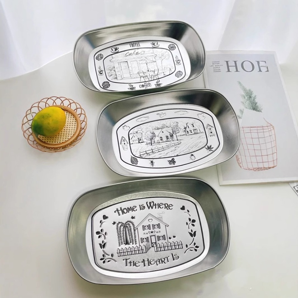 2PCS Vintage American Tin Tray - огляд і ціна Food And Snacks For Picnic