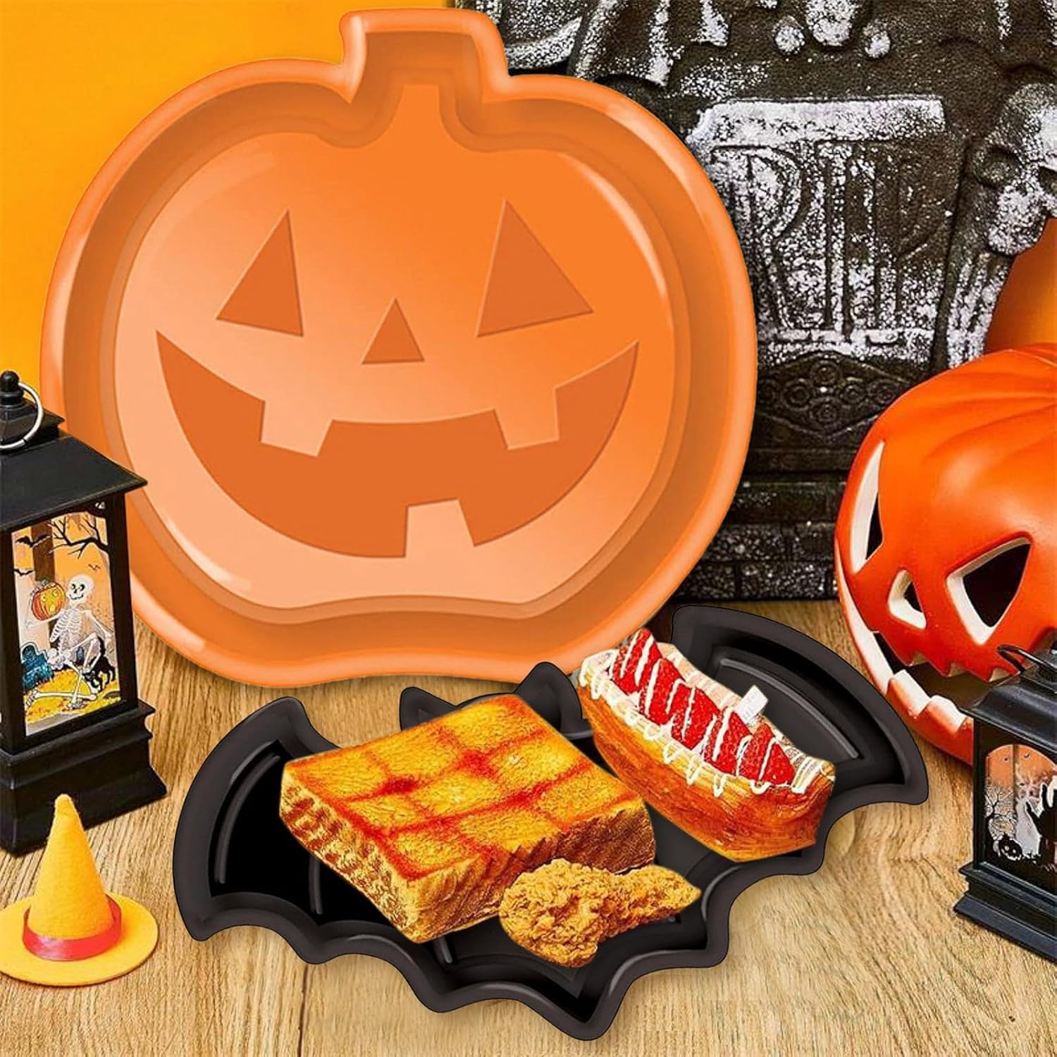 Reusable Halloween Plates Set  - огляд і ціна Food Snacks Candy
