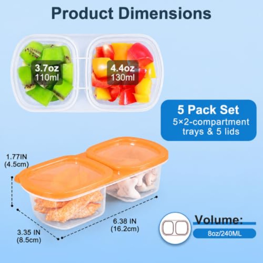 5-Pack Reusable Snack Containe - огляд і ціна Food Prep Snacks