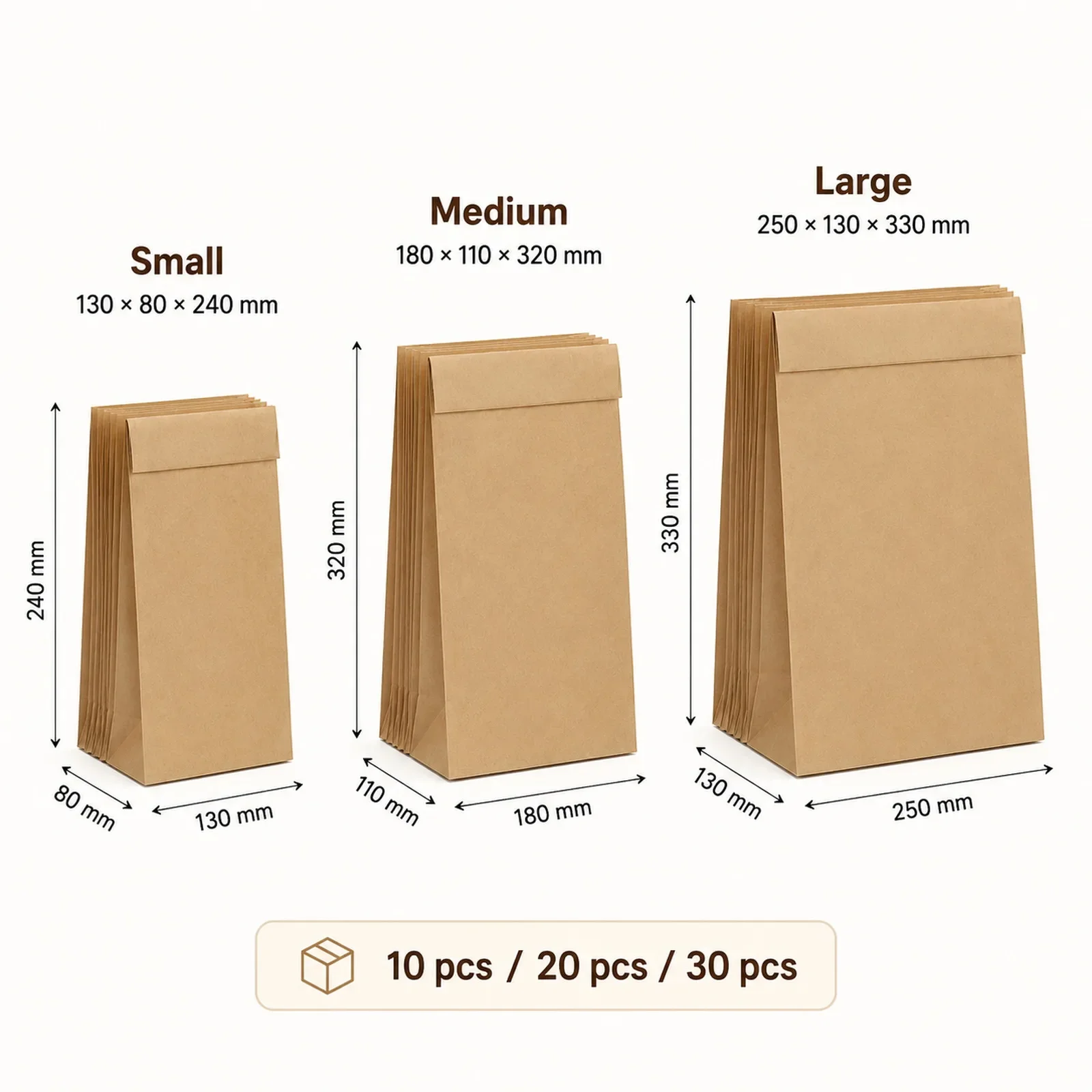 10-30Pcs Small Brown Kraft Pap - огляд і ціна Food Snacks Candy