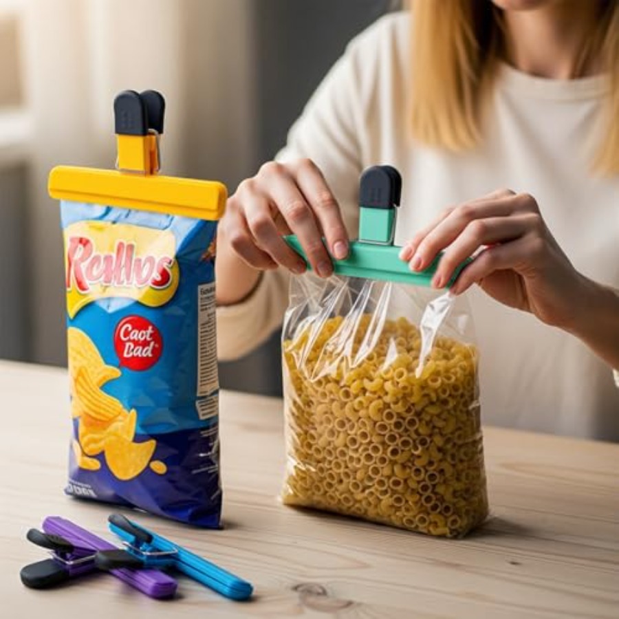 6 Pack Chip Clips, Large Plast - огляд і ціна Food Snacks At Home